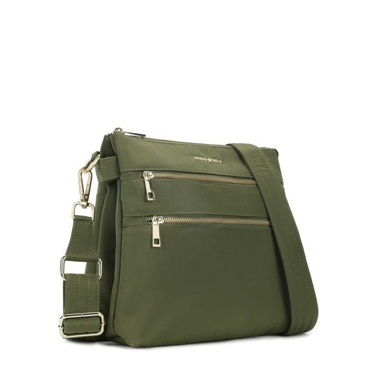 Tripper Crossbody/Sling Bag (Metal Zip) Olive Green