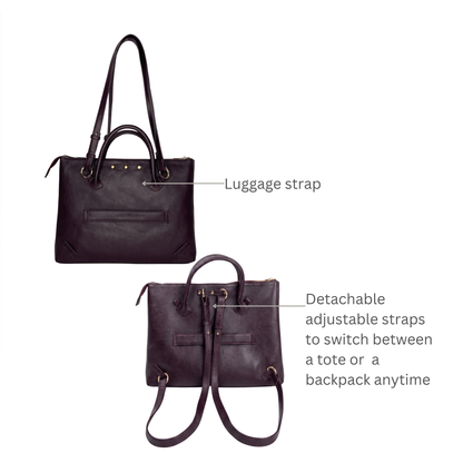Bohomia Crisp Totepack (Black) - 3 Way Carry Work Tote with Laptop Compartment + 8 Pockets