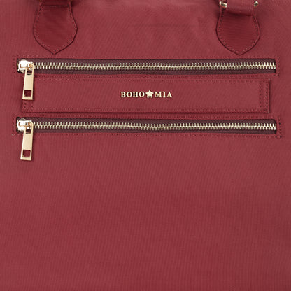 Cabin Tote Midi In Burgundy image 5