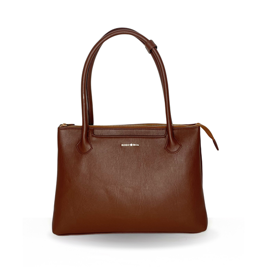 Bohomia City Tote (Light Brown) | Medium Size Work Tote for Women | Fits iPad & MacBook Air
