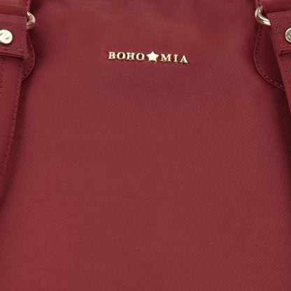 Cabin Tote Midi In Burgundy image 6