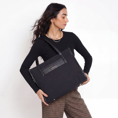 Bohomia All-Day Tote Black (Structured Tote With Laptop Compartment)