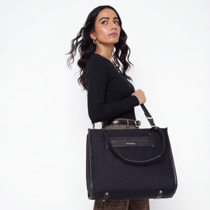 Bohomia All-Day Tote Black (Structured Tote With Laptop Compartment)