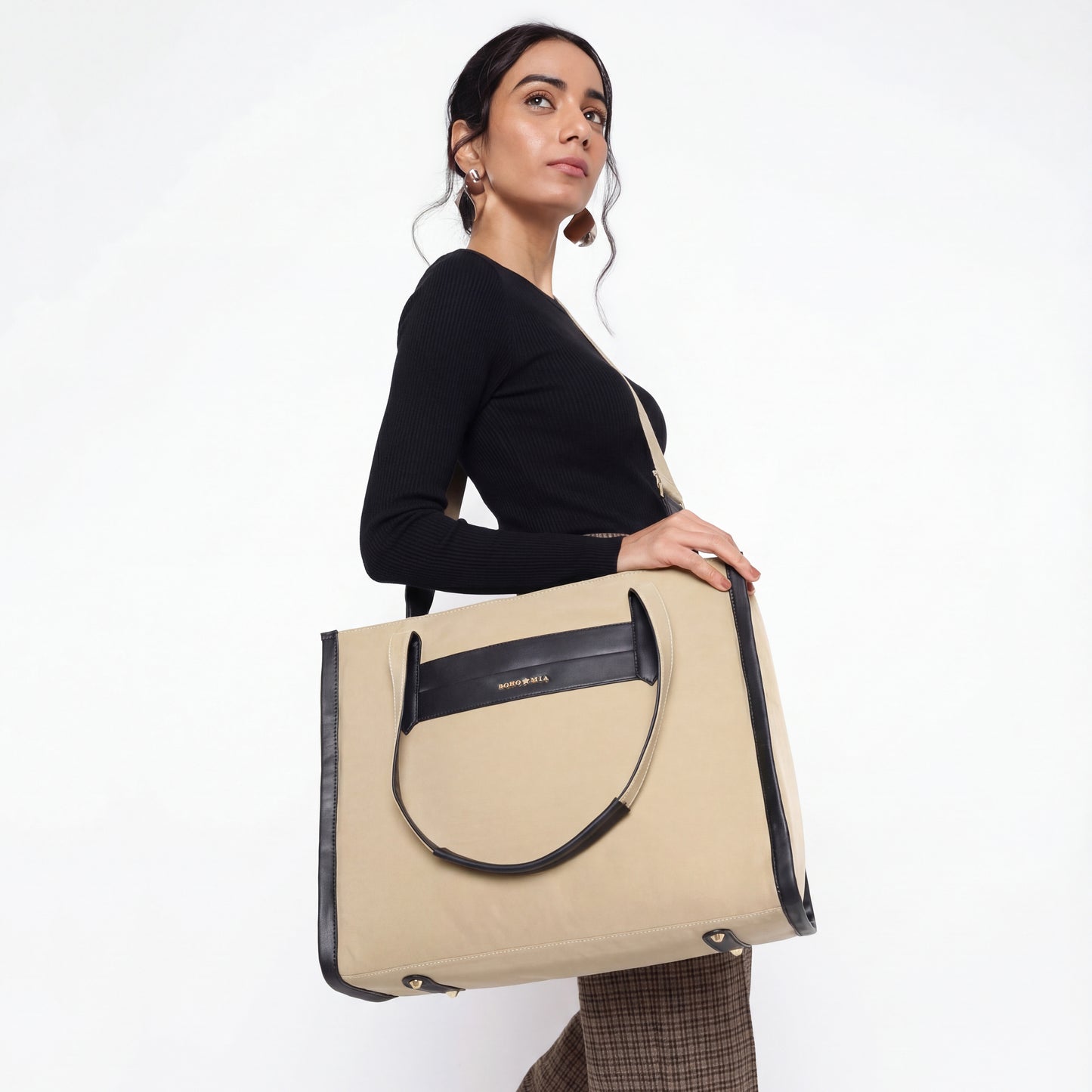 Bohomia All-Day Tote Sand (Structured Tote With Laptop Compartment)
