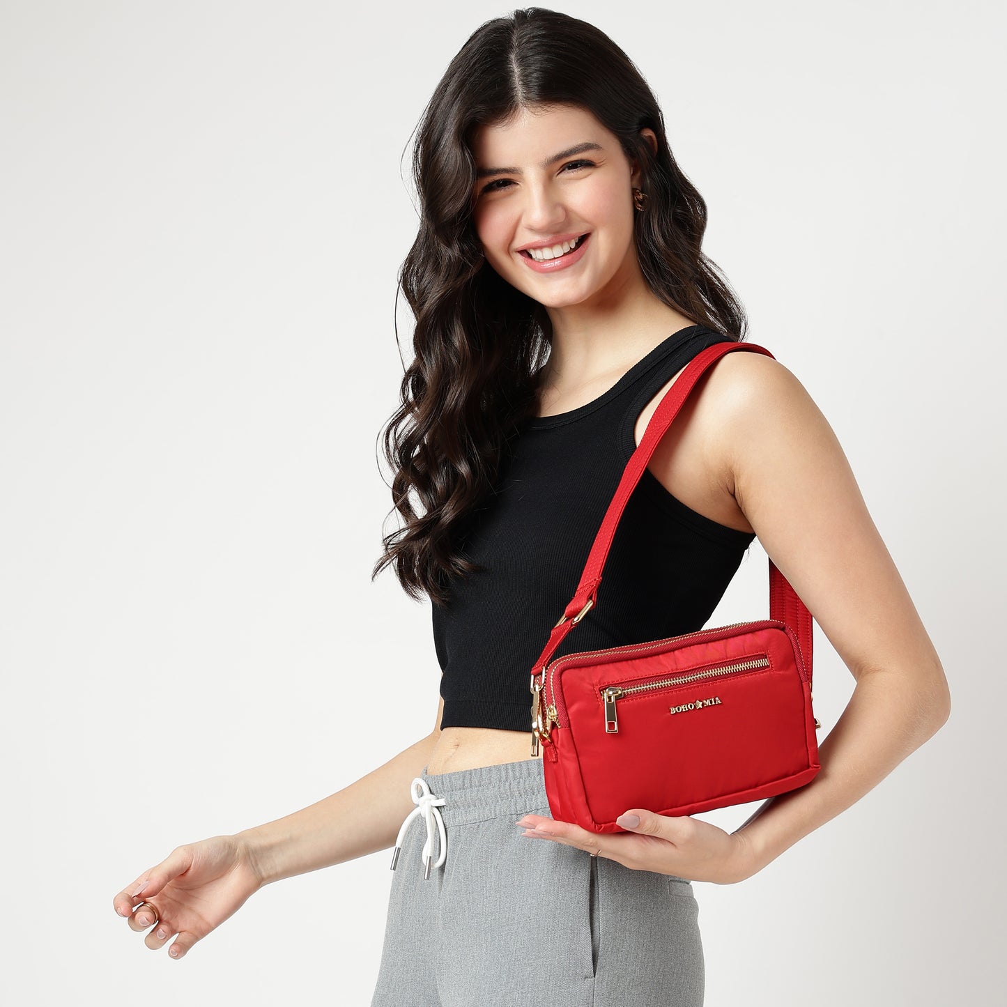 All-Rounder(Red)- Belt Bag/Clutch/Sling Bag