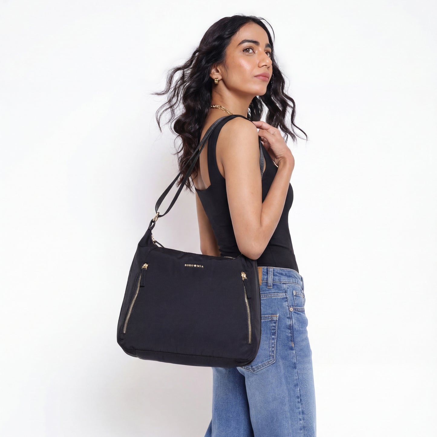 Bohomia Essential Hobo Bag Black (Non-logo strap)