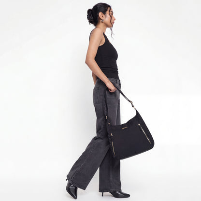 Bohomia Essential Hobo Bag Black (Brand Logo Strap)