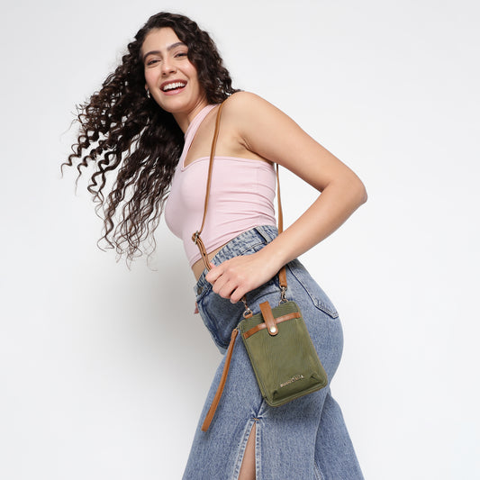 Breeze Mobile Sling Wallet (Olive Green)