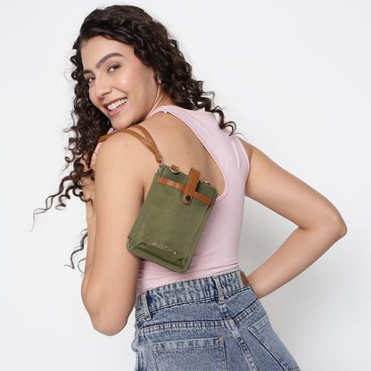 Breeze Mobile Sling Wallet (Olive Green)
