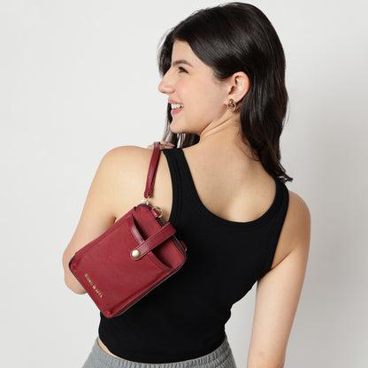 Breeze Mobile Sling Wallet (Burgundy)