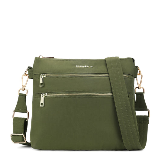 Tripper Crossbody/Sling Bag (Metal Zip) Olive Green