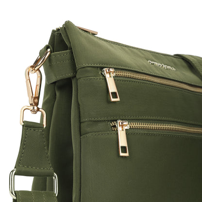 Tripper Crossbody/Sling Bag (Metal Zip) Olive Green