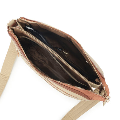 Tripper Crossbody/Sling Bag (Metal Zip) Sand