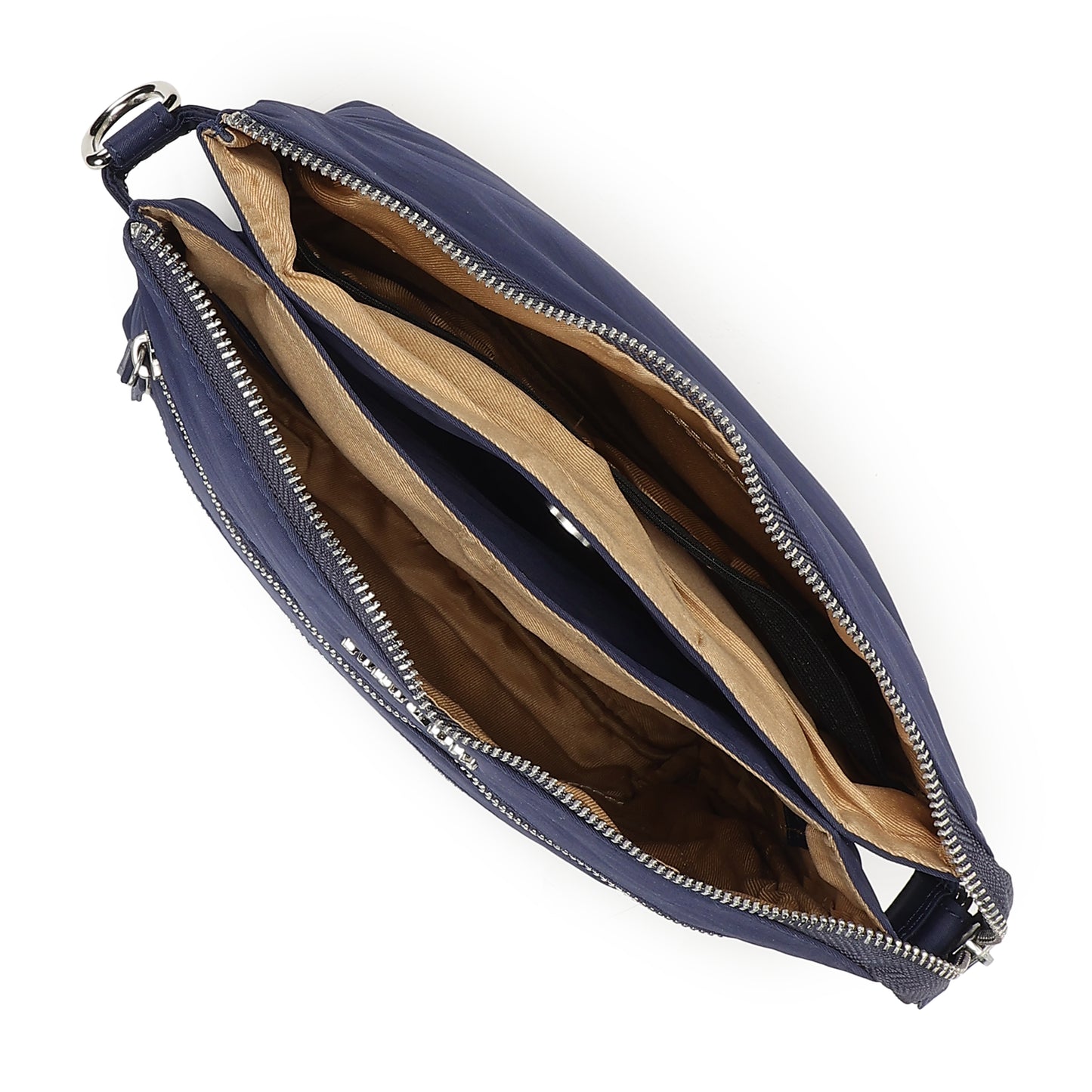 Tripper Crossbody/Sling Bag - Navy Blue (Silver Metal Zip)