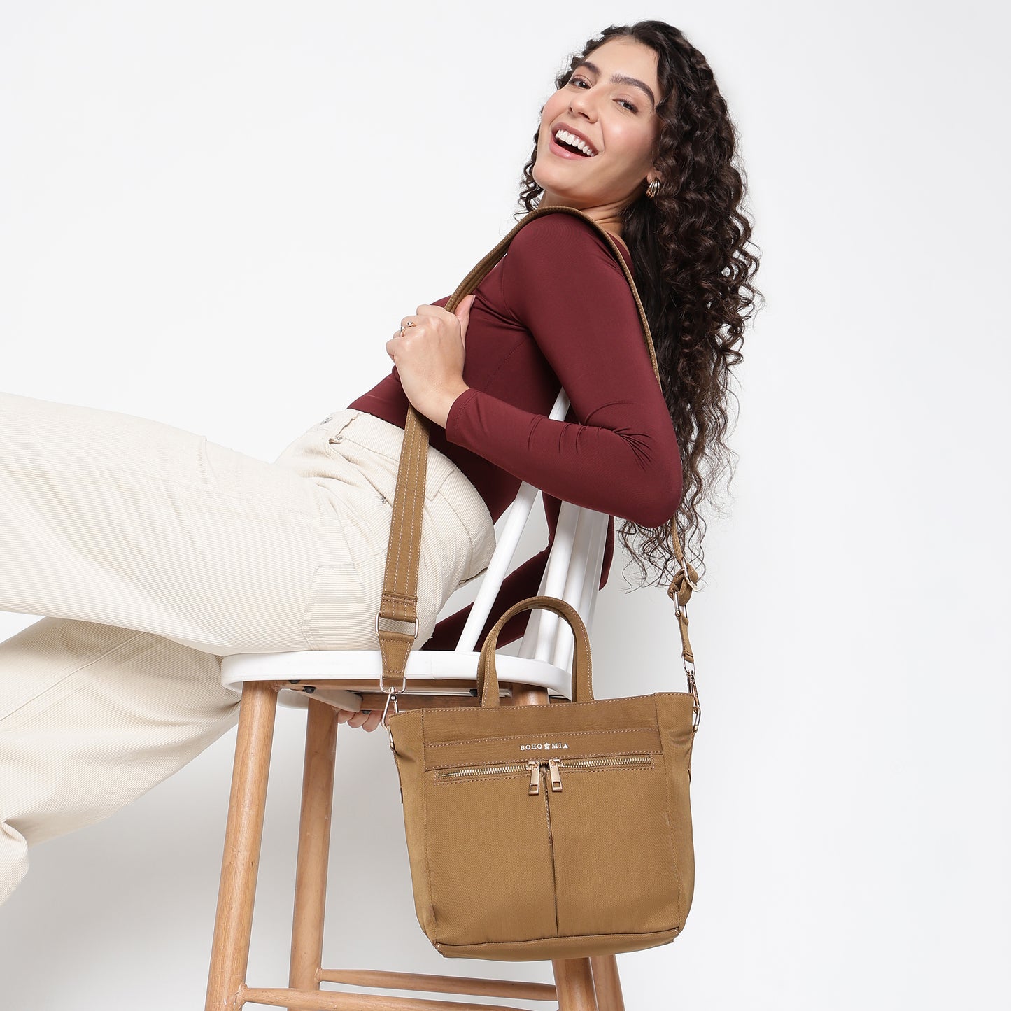 Wanderer Crossbody/Sling Bag - Khaki