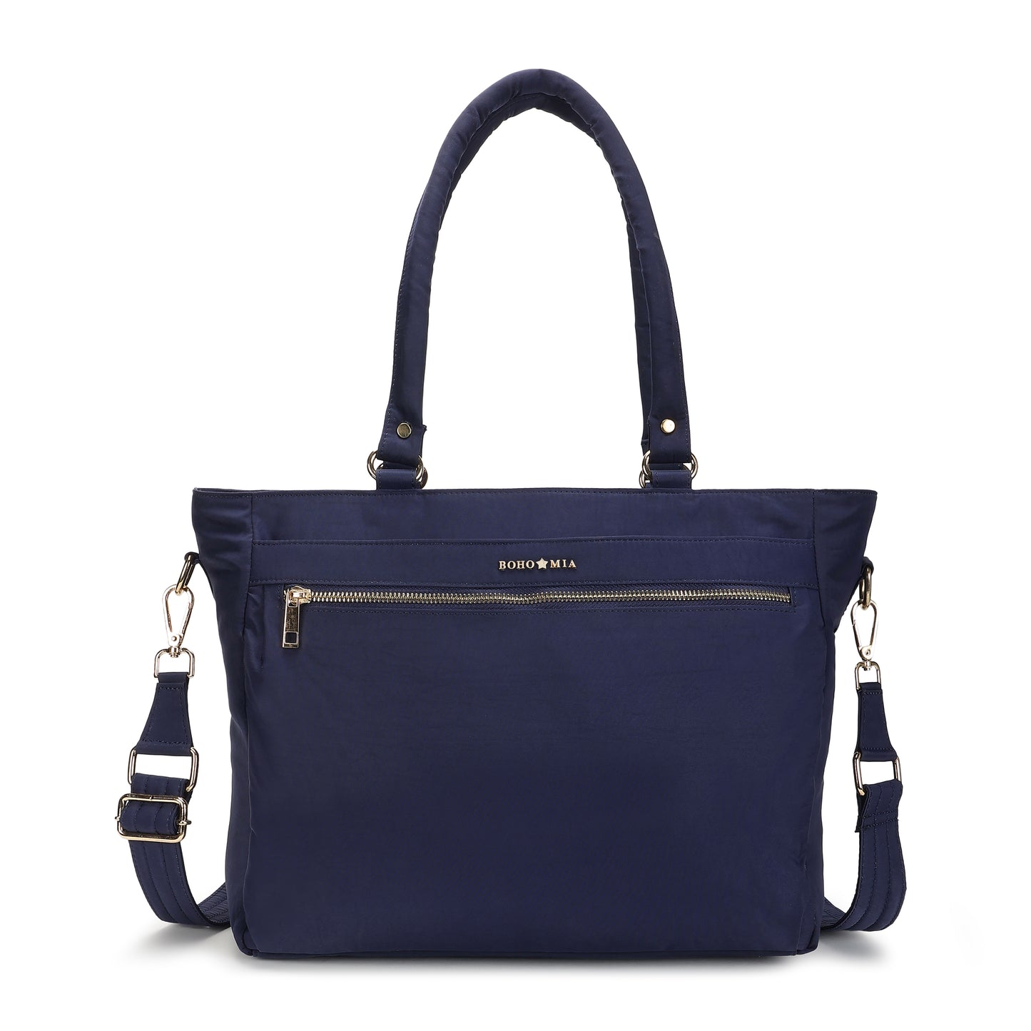 Wanderer Midi Work Bag (Navy Blue) - Versatile Everyday Work Tote with Laptop Compartment & Pockets