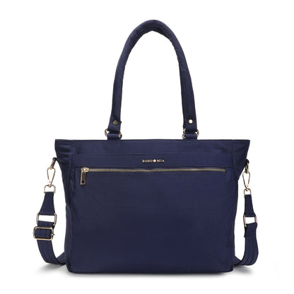 Wanderer Midi Work Bag (Navy Blue) - Versatile Everyday Work Tote with Laptop Compartment & Pockets