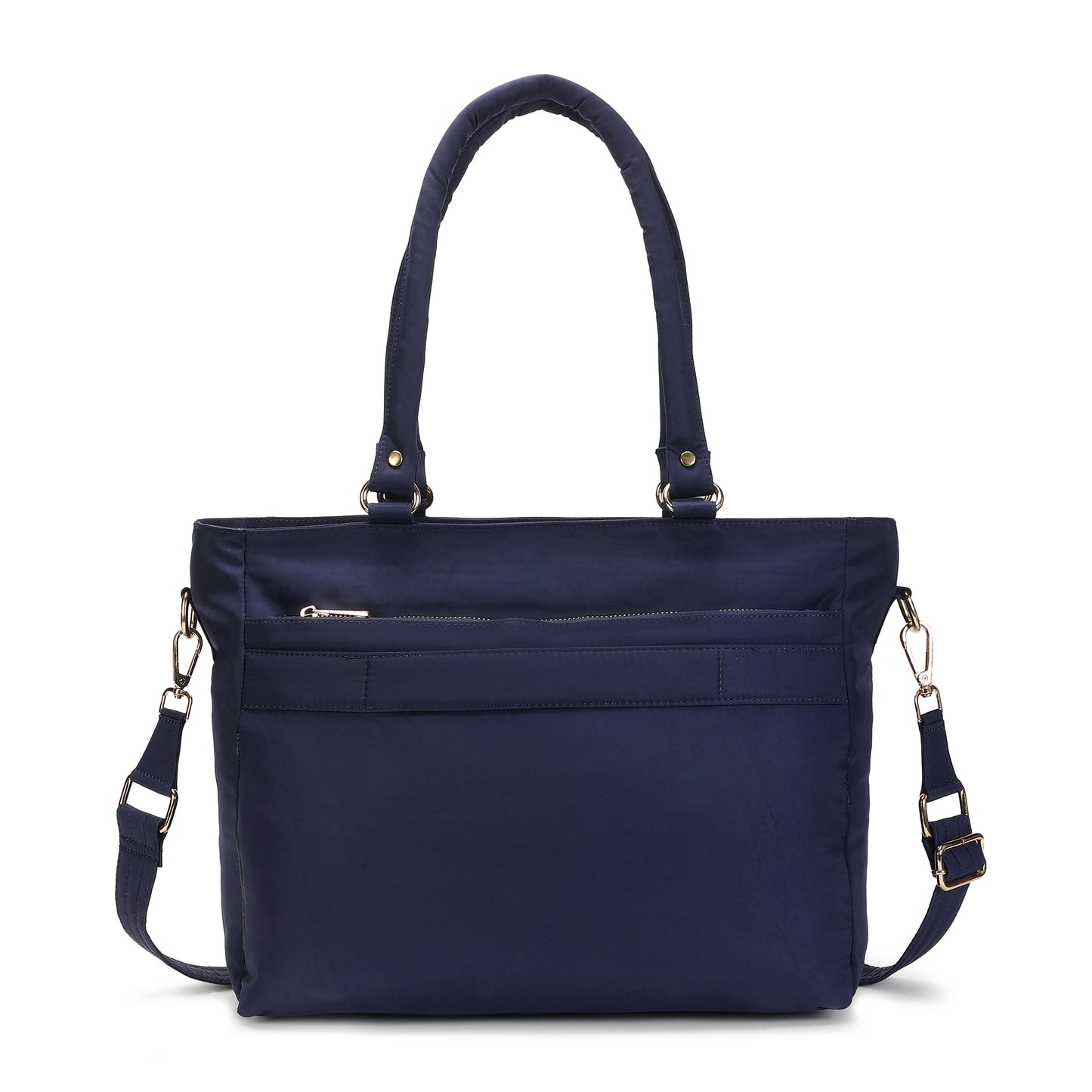 Wanderer Midi Work Bag (Navy Blue) - Versatile Everyday Work Tote with Laptop Compartment & Pockets