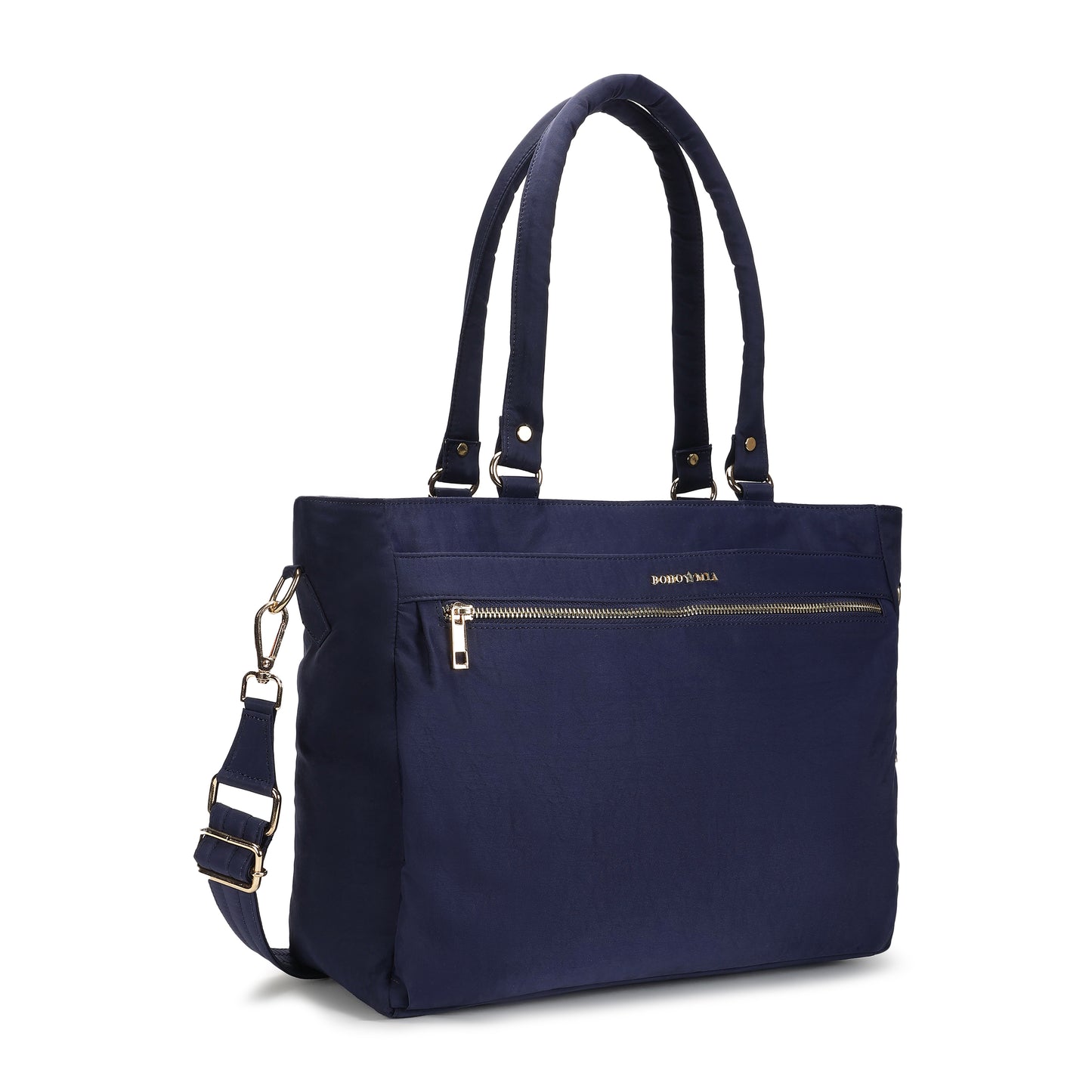 Wanderer Midi Work Bag (Navy Blue) - Versatile Everyday Work Tote with Laptop Compartment & Pockets
