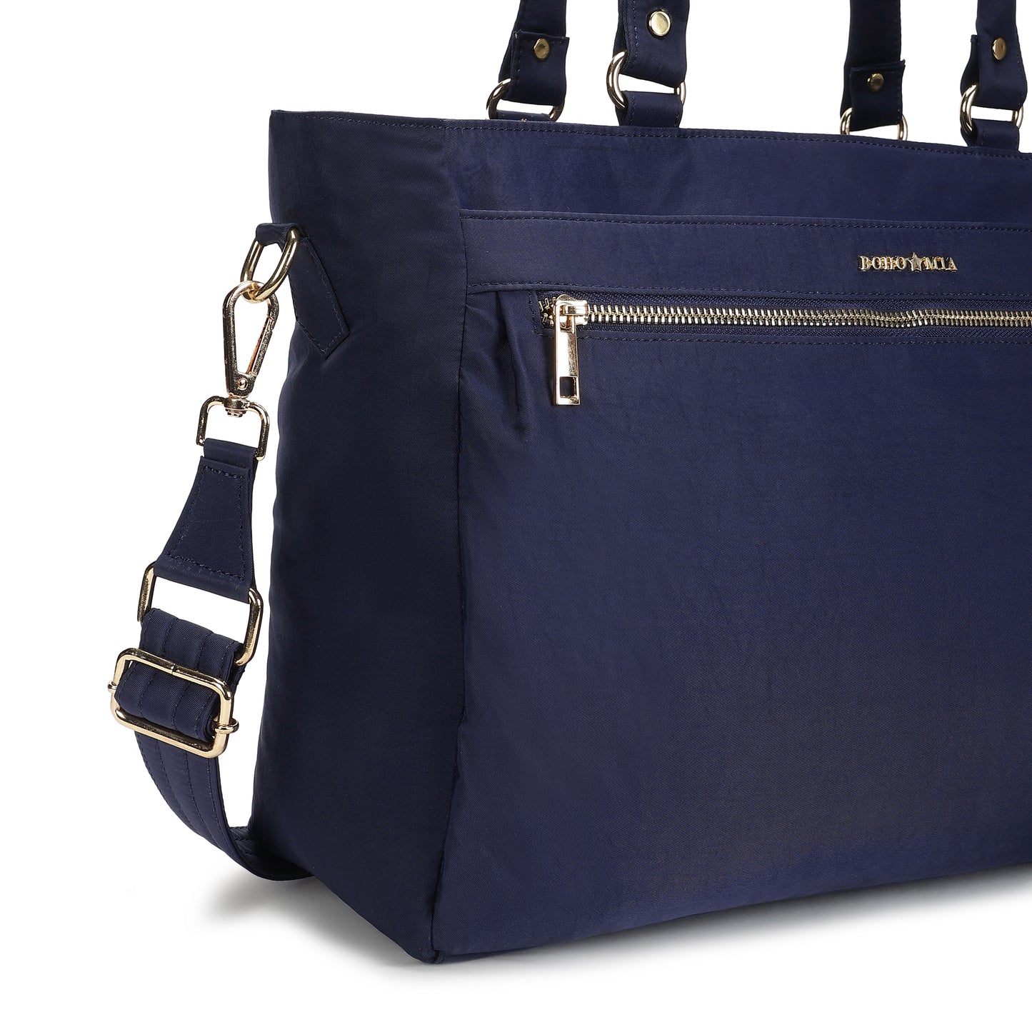 Wanderer Midi Work Bag (Navy Blue) - Versatile Everyday Work Tote with Laptop Compartment & Pockets