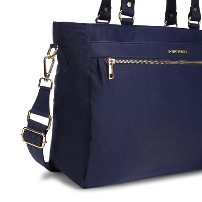 Wanderer Midi Work Bag (Navy Blue) - Versatile Everyday Work Tote with Laptop Compartment & Pockets