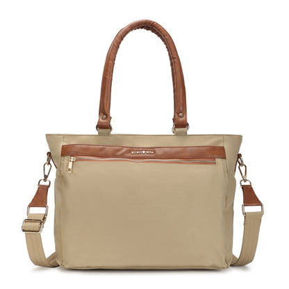 Wanderer Midi Work Bag (Sand) - Versatile Everyday Work Tote with Laptop Compartment & Pockets