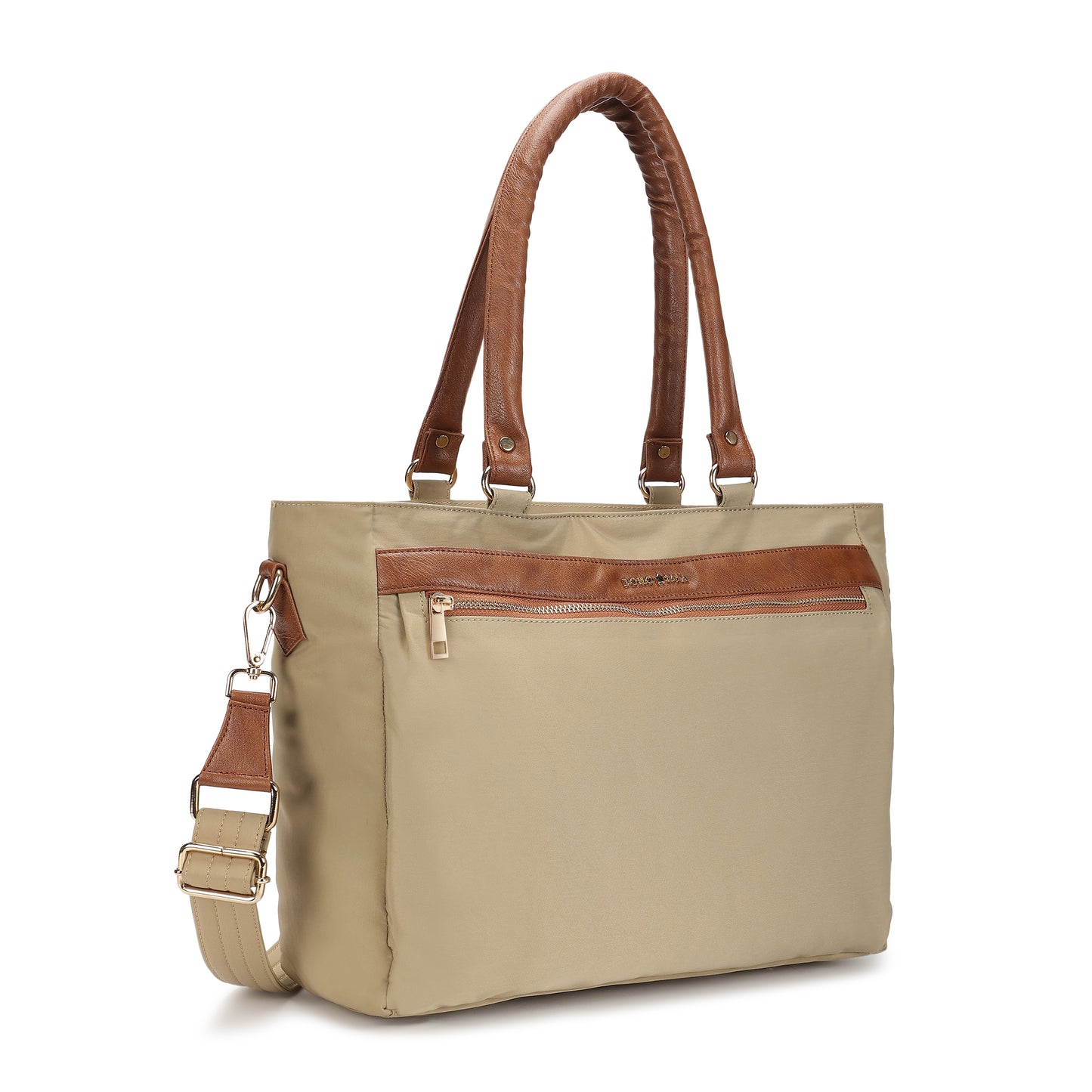 Wanderer Midi Work Bag (Sand) - Versatile Everyday Work Tote with Laptop Compartment & Pockets