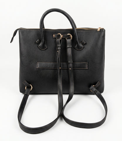 Bohomia Crisp Totepack (Black) - 3 Way Carry Work Tote with Laptop Compartment + 8 Pockets