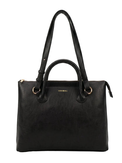 Bohomia Crisp Totepack (Black) - 3 Way Carry Work Tote with Laptop Compartment + 8 Pockets
