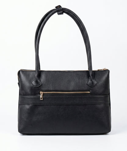 Bohomia City Tote (Black) | Medium Size Work Tote for Women | Fits iPad & MacBook Air