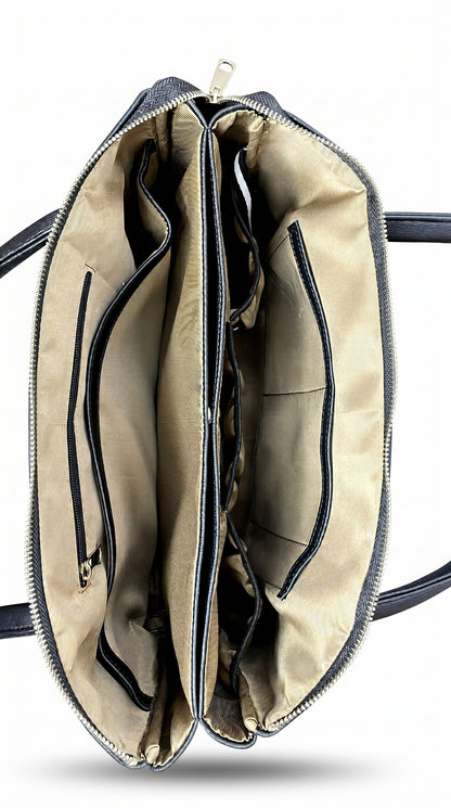 Bohomia City Tote (Black) | Medium Size Work Tote for Women | Fits iPad & MacBook Air