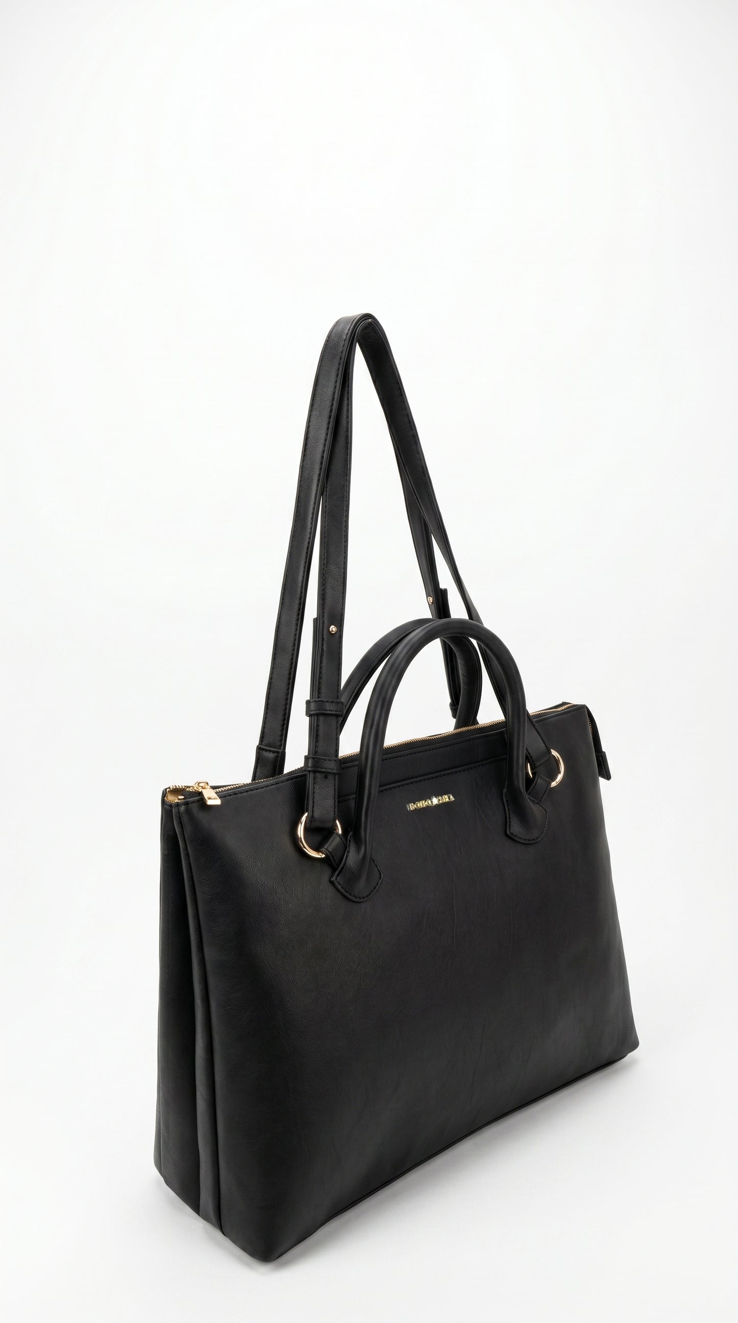 Bohomia Crisp Totepack (Black) - 3 Way Carry Work Tote with Laptop Compartment + 8 Pockets