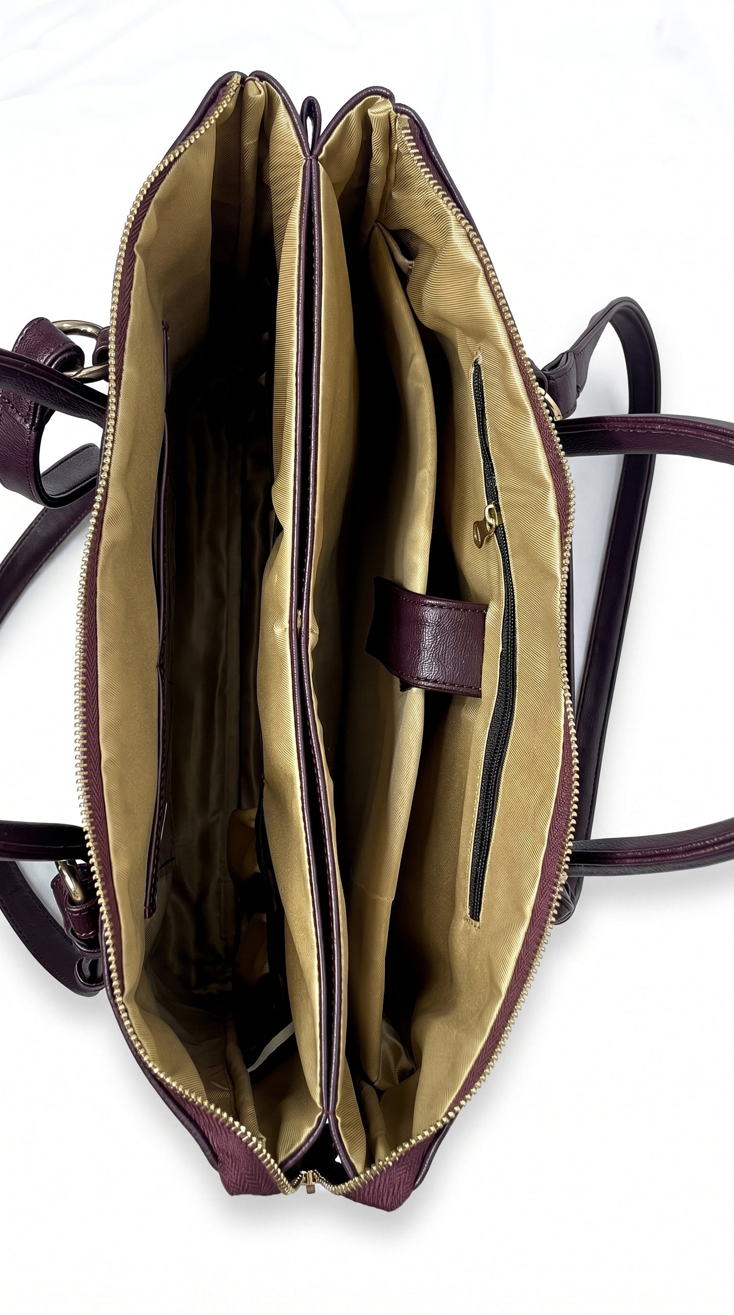 Bohomia Metropolitan Totepack (Dark Cherry) - 3 Way Carry Work Tote with Laptop Compartment + 8 Pockets