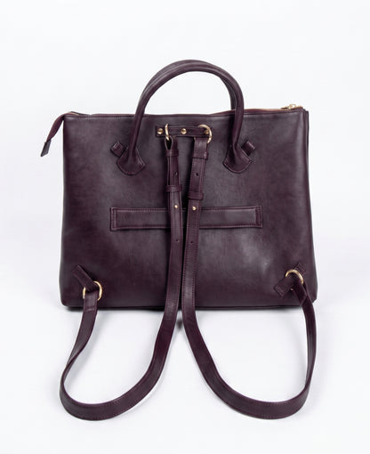 Bohomia Metropolitan Totepack (Dark Cherry) - 3 Way Carry Work Tote with Laptop Compartment + 8 Pockets
