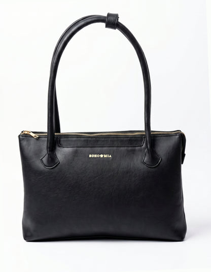 Bohomia City Tote (Black) | Medium Size Work Tote for Women | Fits iPad & MacBook Air
