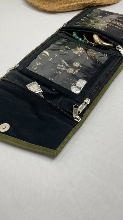 Jewellery Folder -Jewellery Organizer From Bohomia -Olive Green