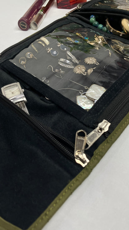 Jewellery Folder -Jewellery Organizer From Bohomia -Olive Green