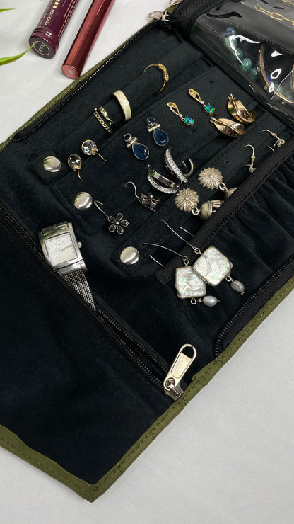 Jewellery Folder -Jewellery Organizer From Bohomia -Olive Green