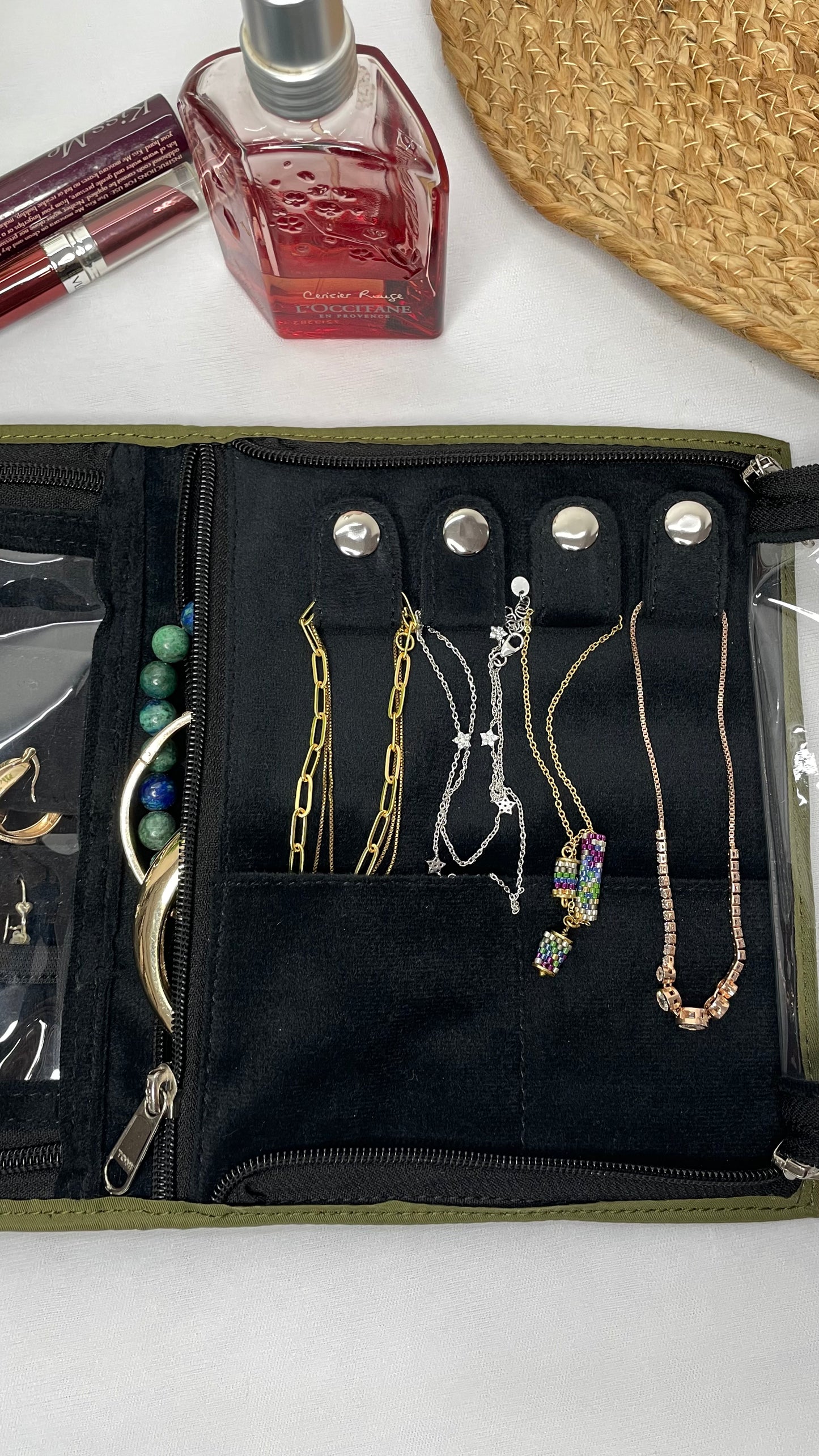 Jewellery Folder -Jewellery Organizer From Bohomia -Olive Green
