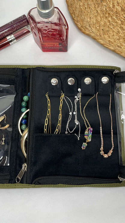 Jewellery Folder -Jewellery Organizer From Bohomia -Olive Green