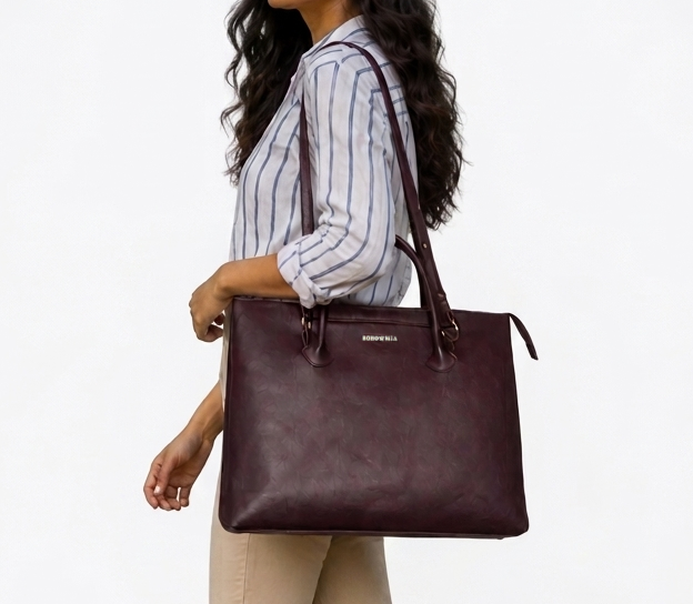 Bohomia Metropolitan Totepack (Light Brown) - 3 Way Carry Work Tote with Laptop Compartment + 8 Pockets
