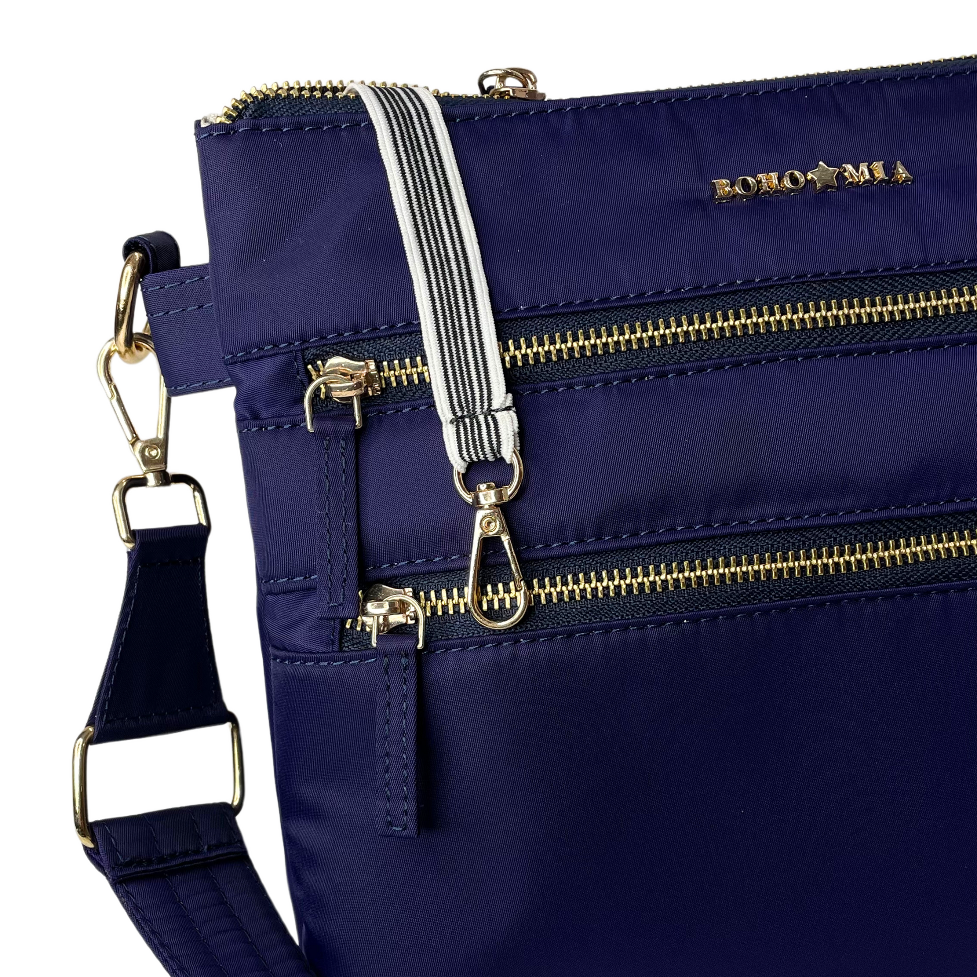 Tripper Crossbody/Sling Bag - Navy Blue (Gold Metal Zip) image 4