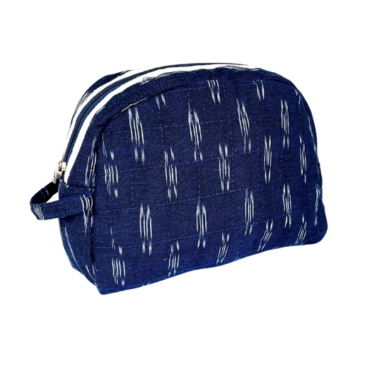 Grassroots Bohomia Ikkat Packeasy Toiletry Bag-NAvy blue image 0