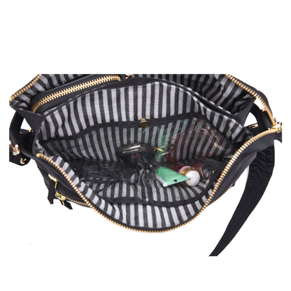 Tripper Crossbody/Sling Bag - Navy Blue (Silver Metal Zip)