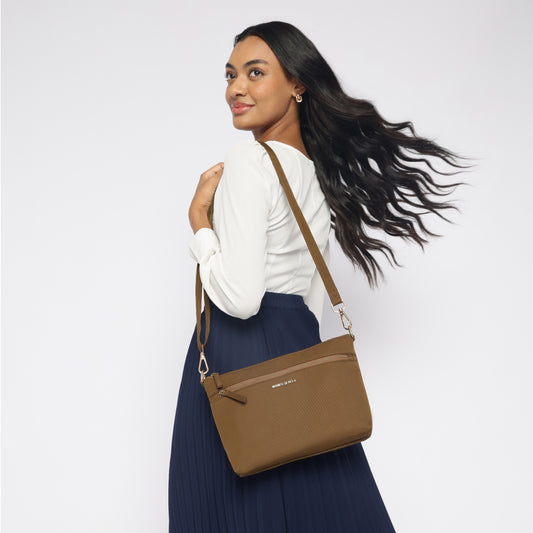 Be-Right-Back(BRB)- Khaki : Crossbody/Sling Bag