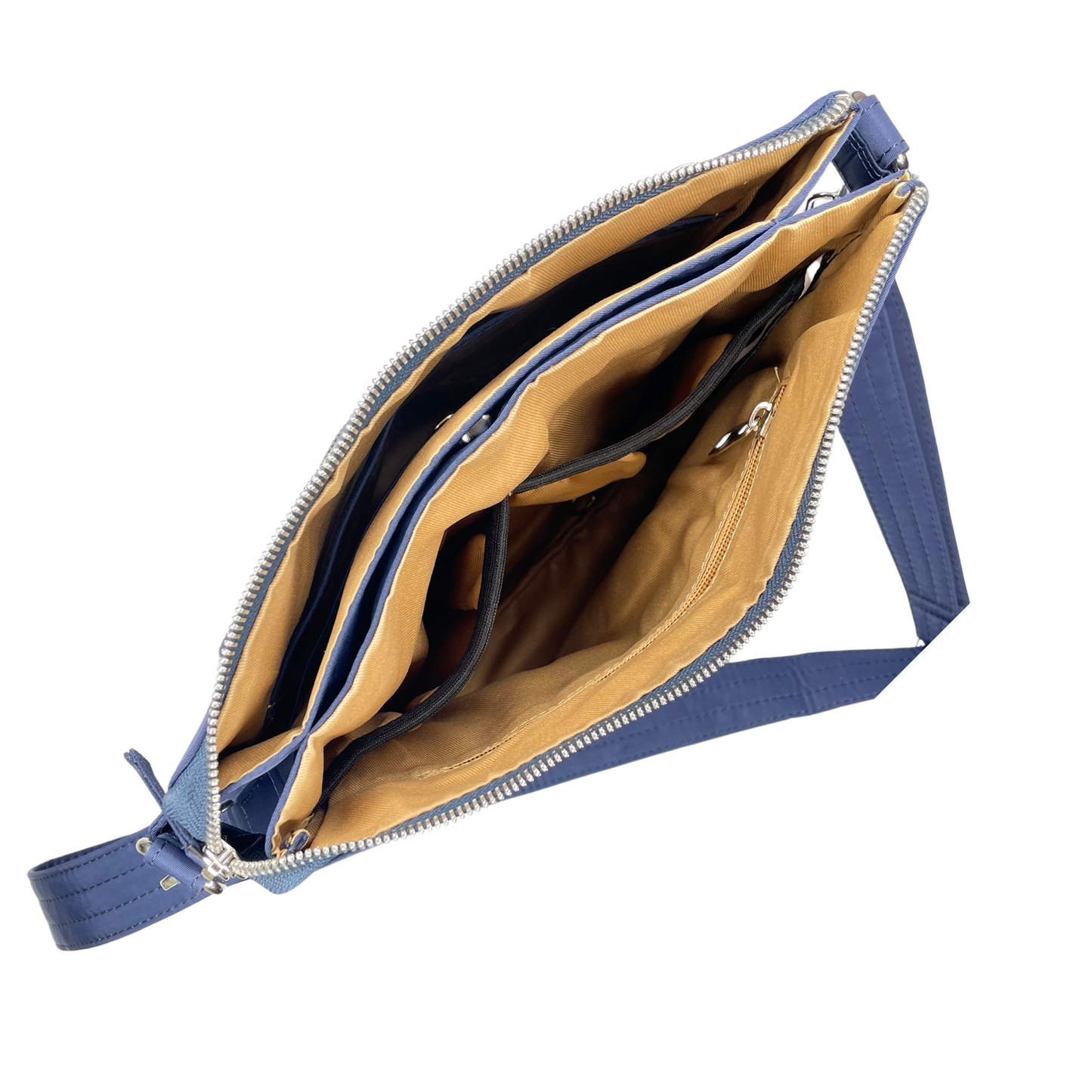 Tripper Crossbody/Sling Bag - Navy Blue (Silver Metal Zip)