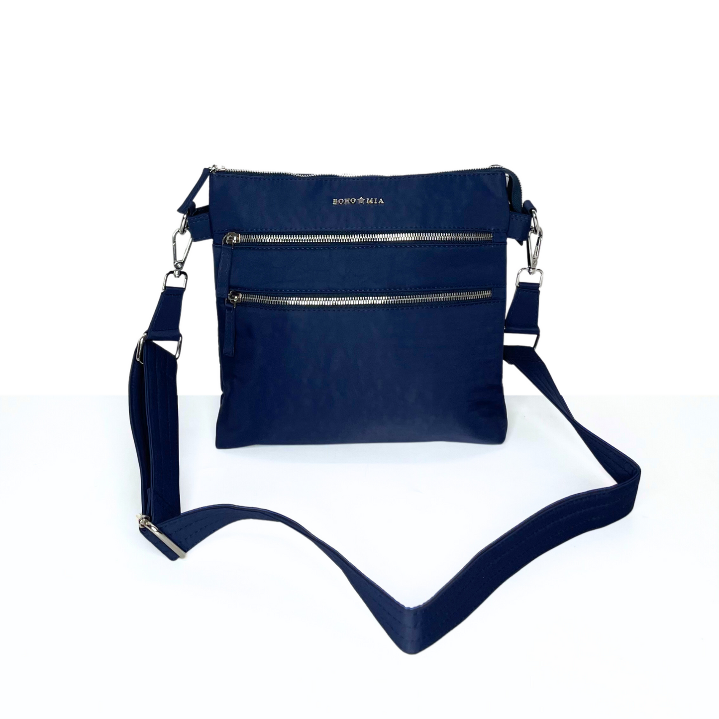 Tripper Crossbody/Sling Bag - Navy Blue (Silver Metal Zip)