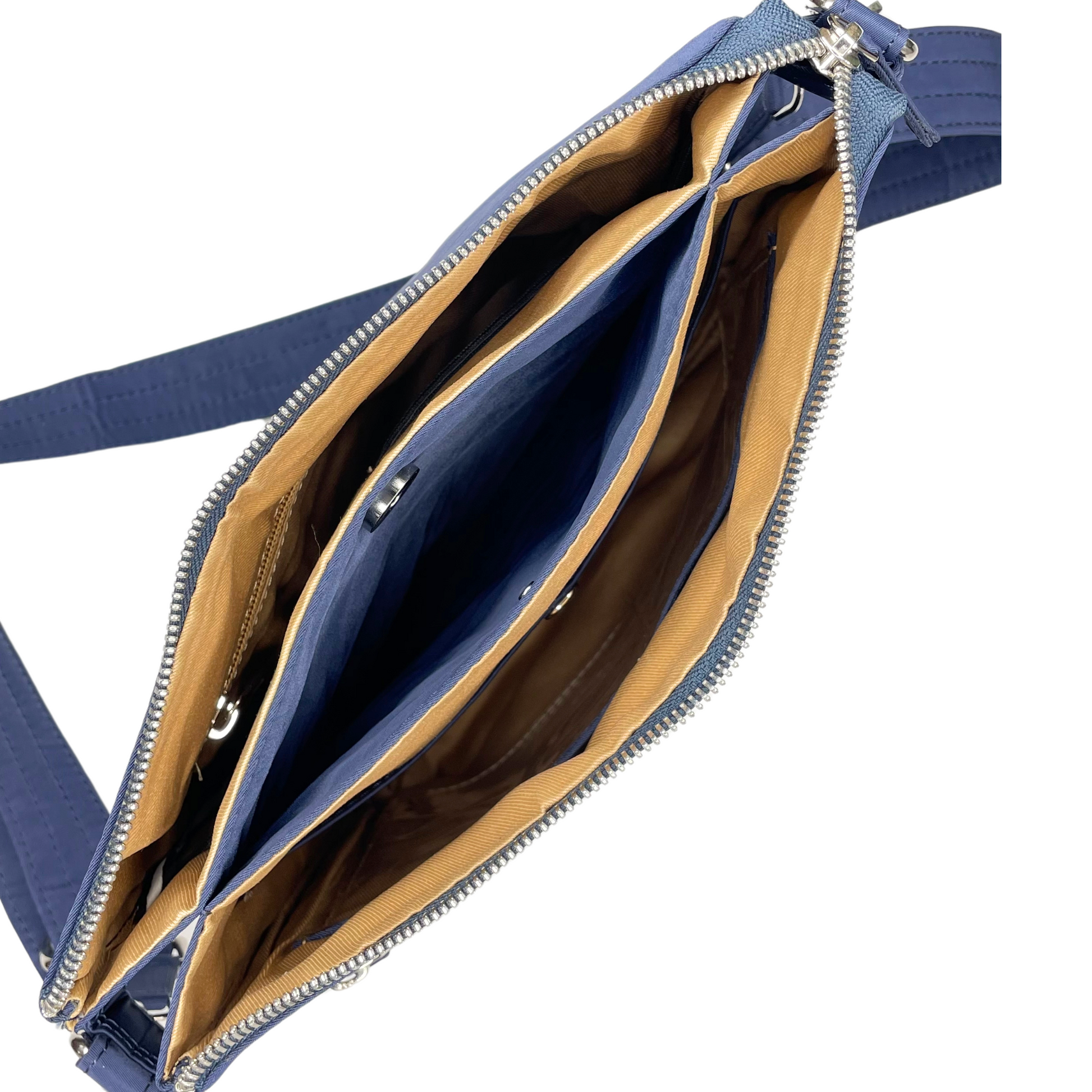 Tripper Crossbody/Sling Bag - Navy Blue (Silver Metal Zip)