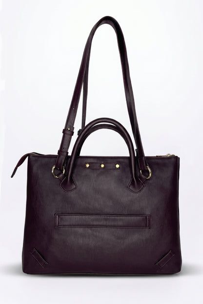 Bohomia Metropolitan Totepack (Dark Cherry) - 3 Way Carry Work Tote with Laptop Compartment + 8 Pockets