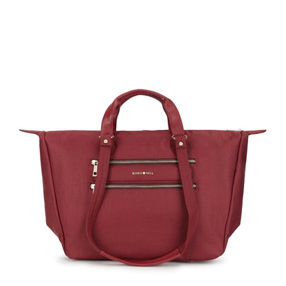 Cabin Tote Midi In Burgundy image 3
